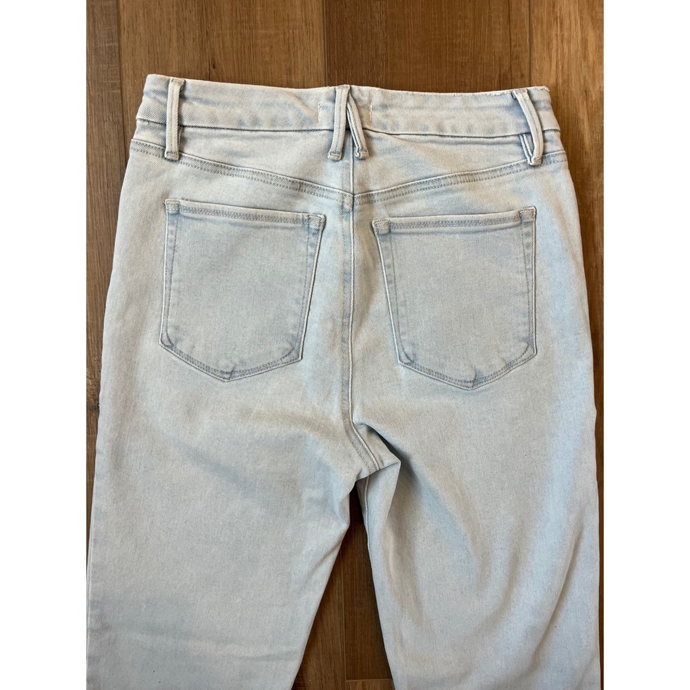 Good‎ American Good Straight High Rise Jeans Light Blue Wash Size 6/28 - Picture 7 of 12
